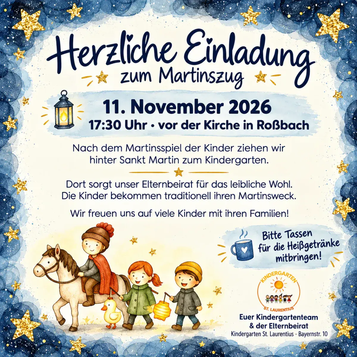 Einladung zum Martinszug in Roßbach